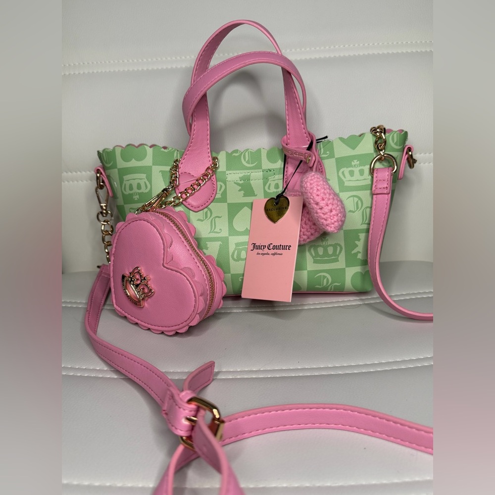 Juicy Couture Pink & Green Handbag | Y2K Hearts +
Charm